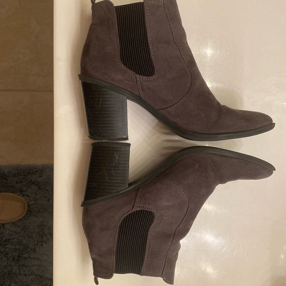 Grey Swede ankle boot